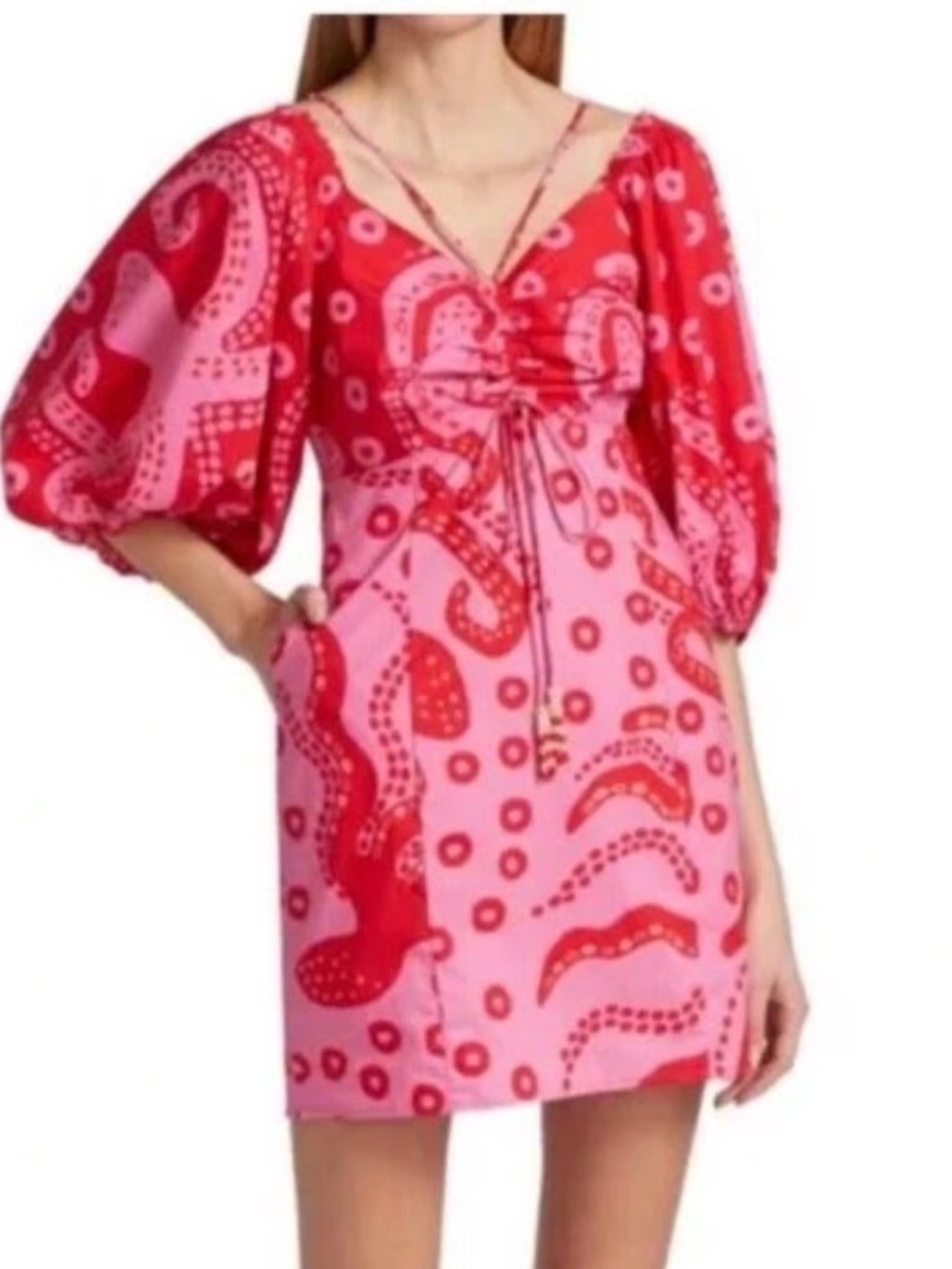 FARM Rio Octocool Puff Sleeve Mini Dress